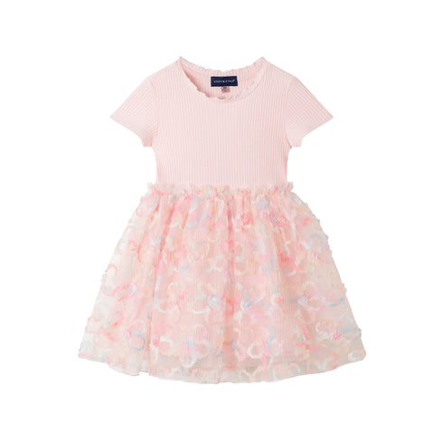 kids-2-6x-rib-knit-dress-with-3d-floral-tulle-skirt-light-pink Andy & Evan at Sophia's StyleDress-1